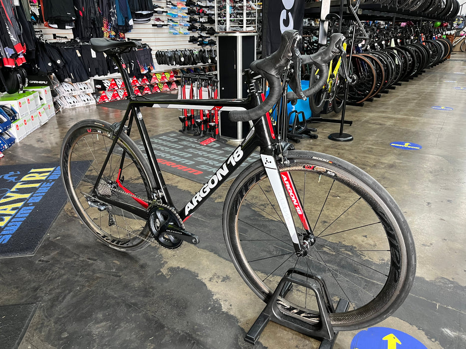 Argon 18 Gallium Pro Rim Shimano Ultegra 11 Speed w/ZIPP 303 Firecrest - Black/Speed White 2019 DEMO