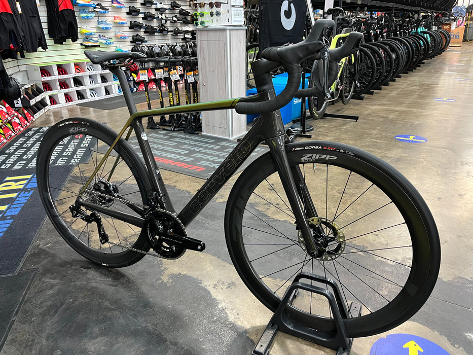 Cervelo R5 Shimano Dura-Ace Di2 12-Speed w/Profile Design GMR 38 Wheels - Lime/Black