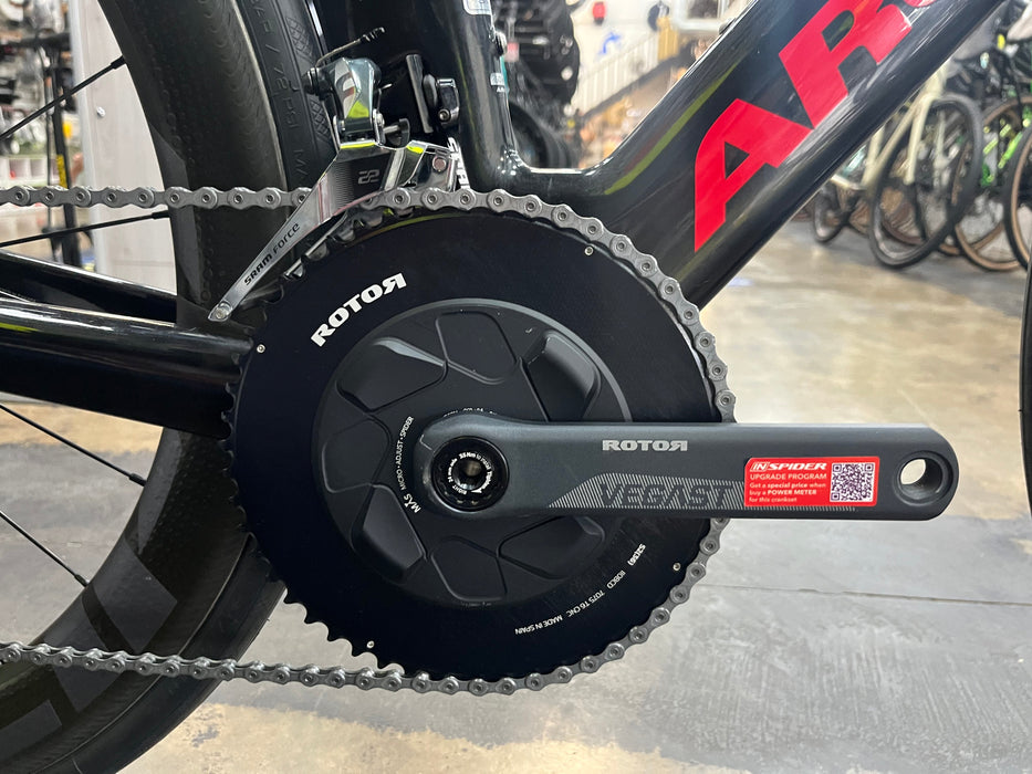 Argon 18 E-117 Tri SRAM Force 22 w/ZIPP 404 Firecrest Wheels - Silver Rabbit Black Gloss 2022