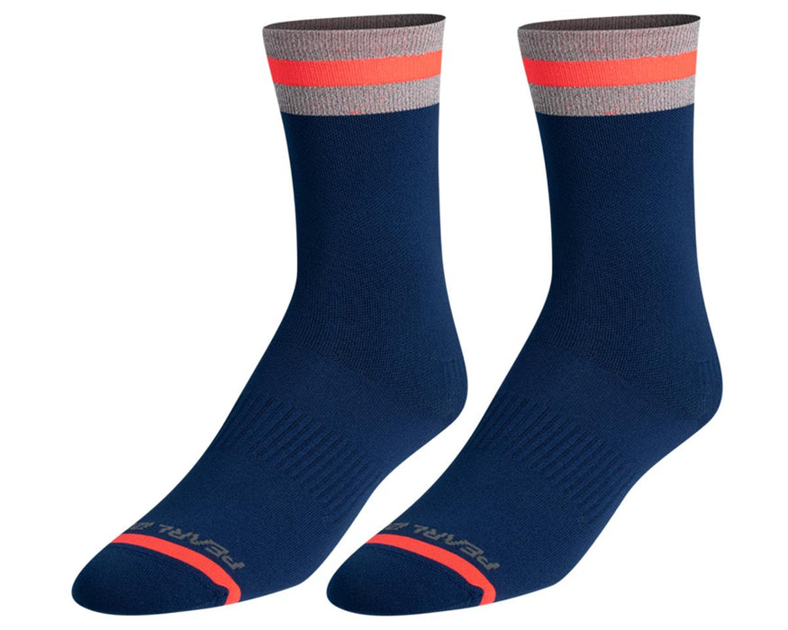 Pearl Izumi Flash Reflective Elite Socks-Navy/Screaming Red