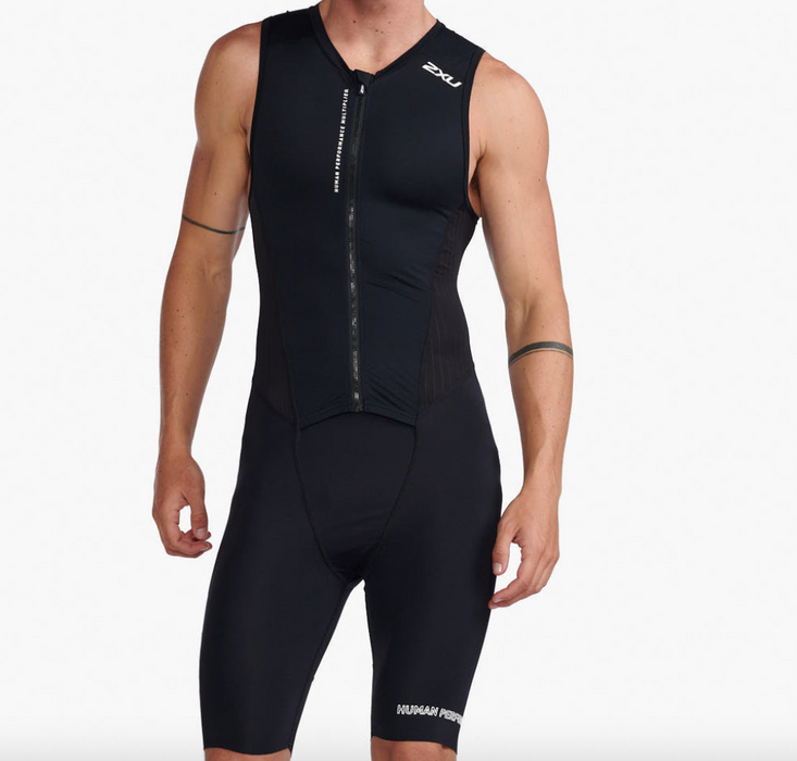 2XU Men's Aero Front Zip Trisuit - Black